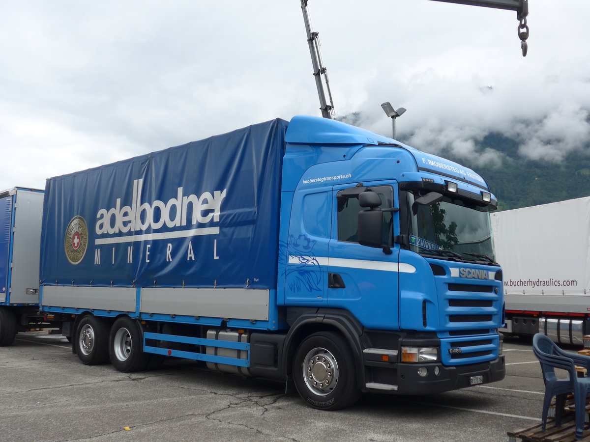 (172'402) - Imobersteg, Frutigen - BE 171'764 - Scania am 26. Juni 2016 in Interlaken, Flugplatz