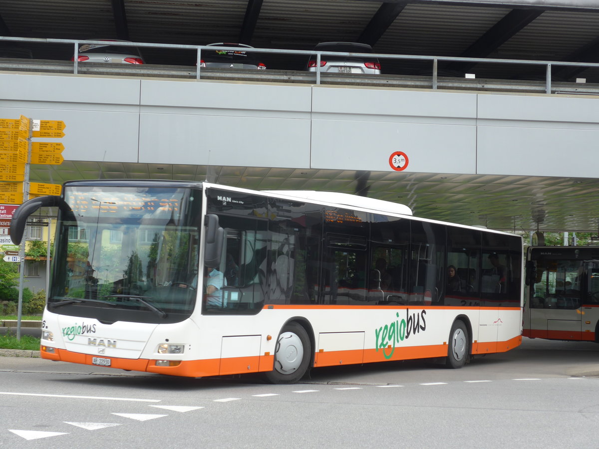 (172'592) - VBH Herisau - Nr. 6/AR 22'930 - MAN am 27. Juni 2016 beim Bahnhof Herisau