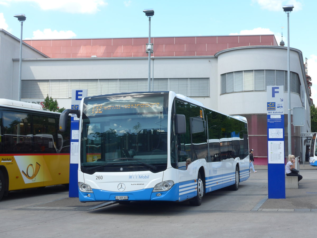 (172'657) - WilMobil, Wil - Nr. 260/SG 309'363 - Mercedes am 27. Juni 2016 beim Bahnhof Wil