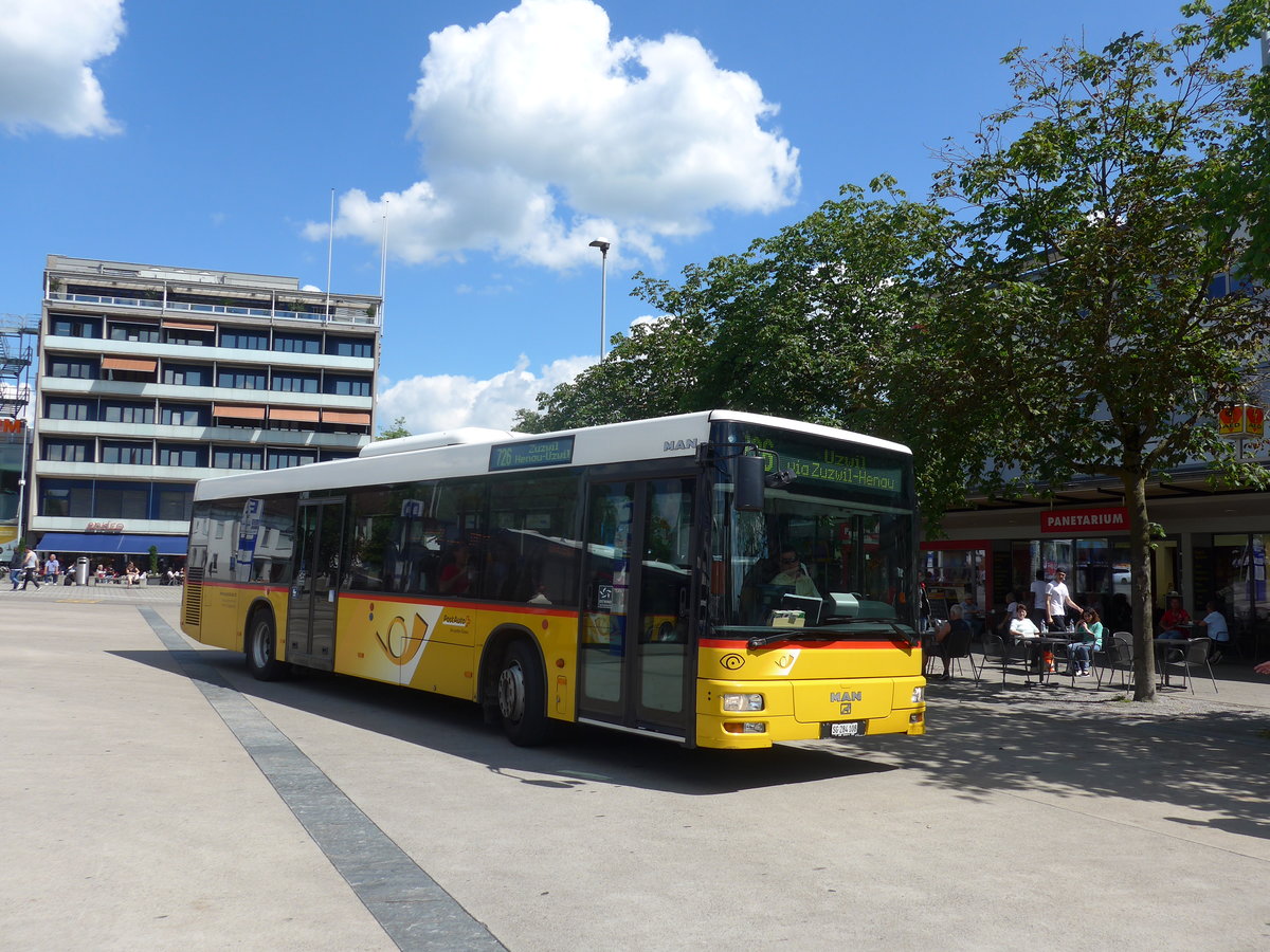 (172'671) - Postautobetriebe Unteres Toggenburg, Ltisburg - SG 284'108 - MAN am 27. Juni 2016 beim Bahnhof Wil