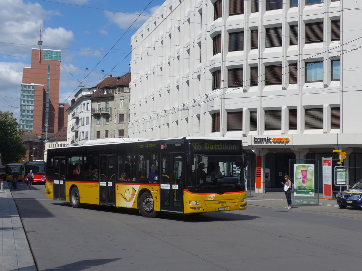 (172'691) - Moser, Flaach - Nr. 211/ZH 249'431 - MAN (ex PostAuto Zrich Nr. 211; ex PostAuto Zrich Nr. 8) am 27. Juni 2016 beim Hauptbahnhof Winterthur