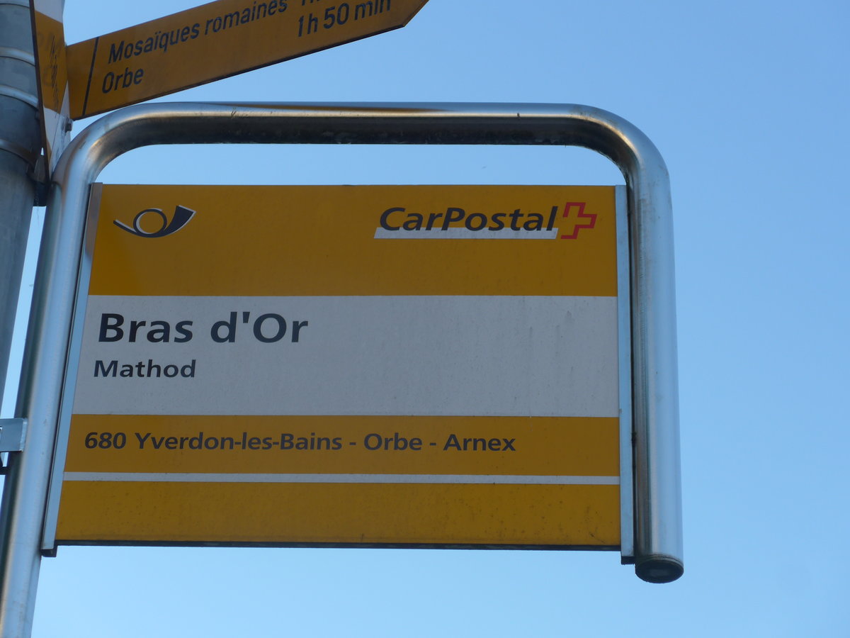 (173'109) - PostAuto-Haltestelle - Mathod, Bras d'Or - am 18. Juli 2016