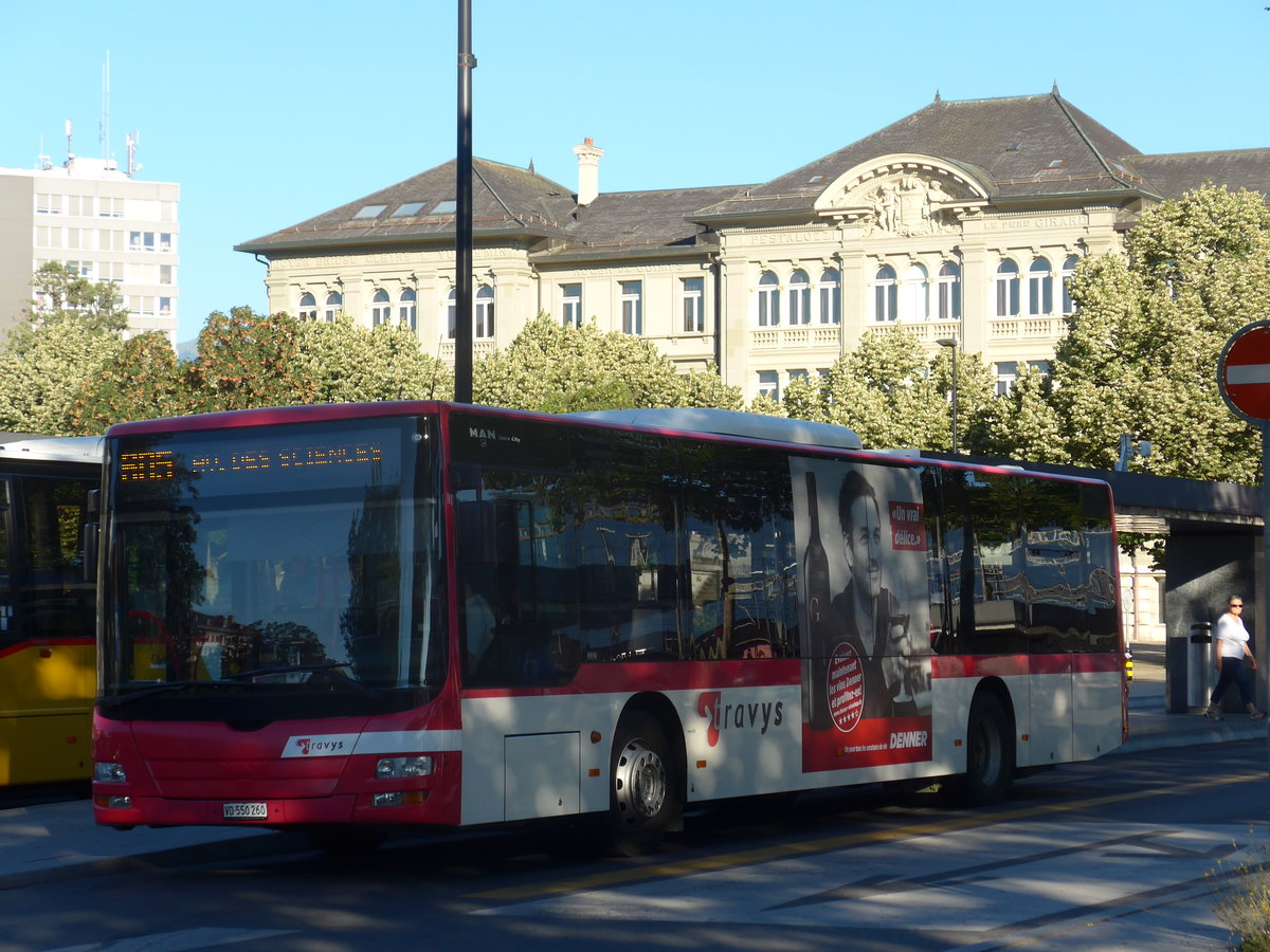 (173'114) - TRAVYS Yverdon - VD 550'260 - MAN am 18. Juli 2016 beim Bahnhof Yverdon