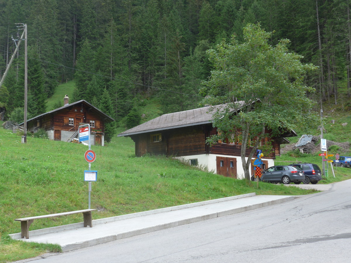 (173'427) - Bus-Haltestelle - Unter dem Birg - am 31. Juli 2016 in Adelboden