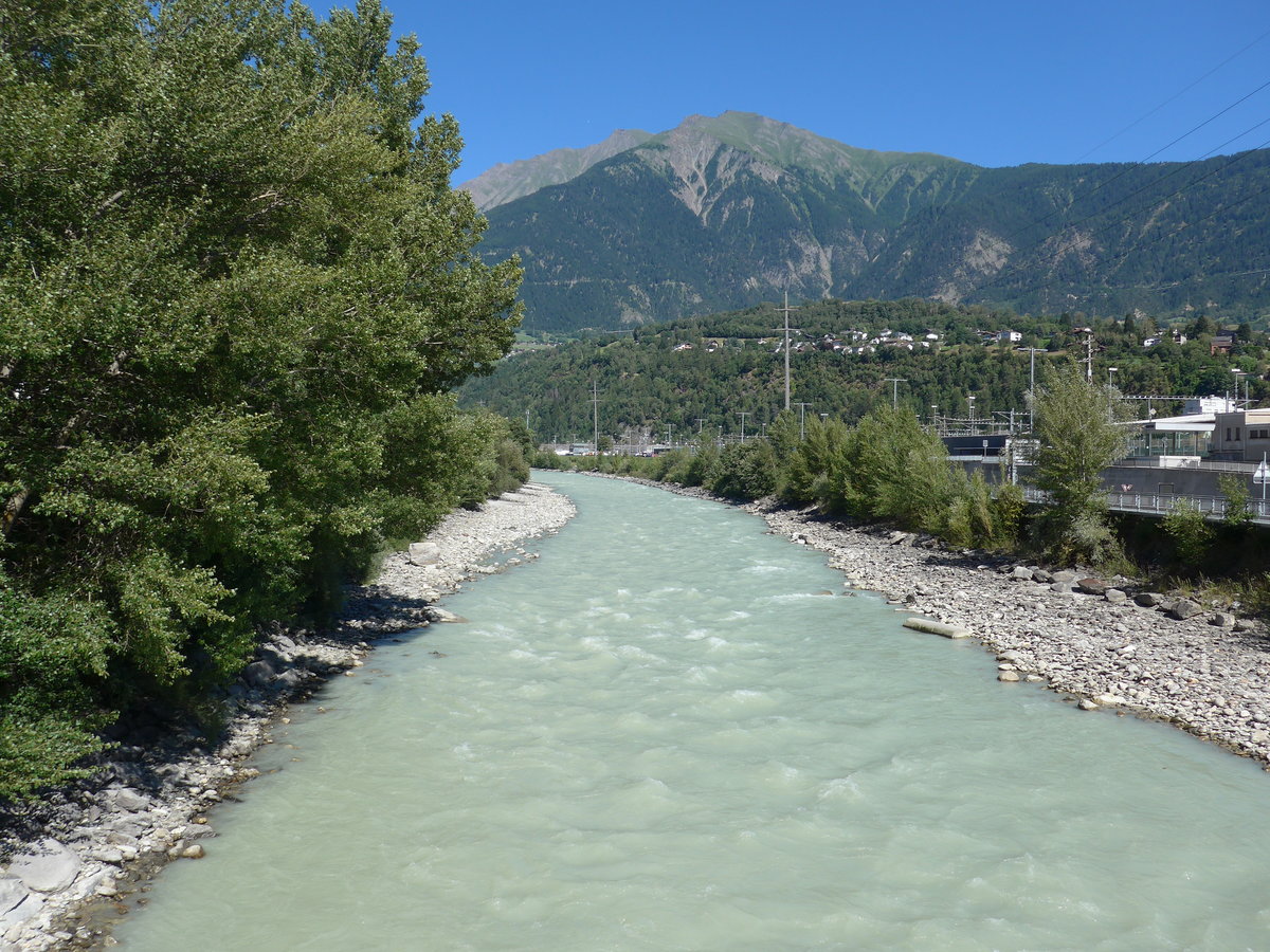 (173'687) - Die Rhone am 7. August 2016 in Naters/Brig