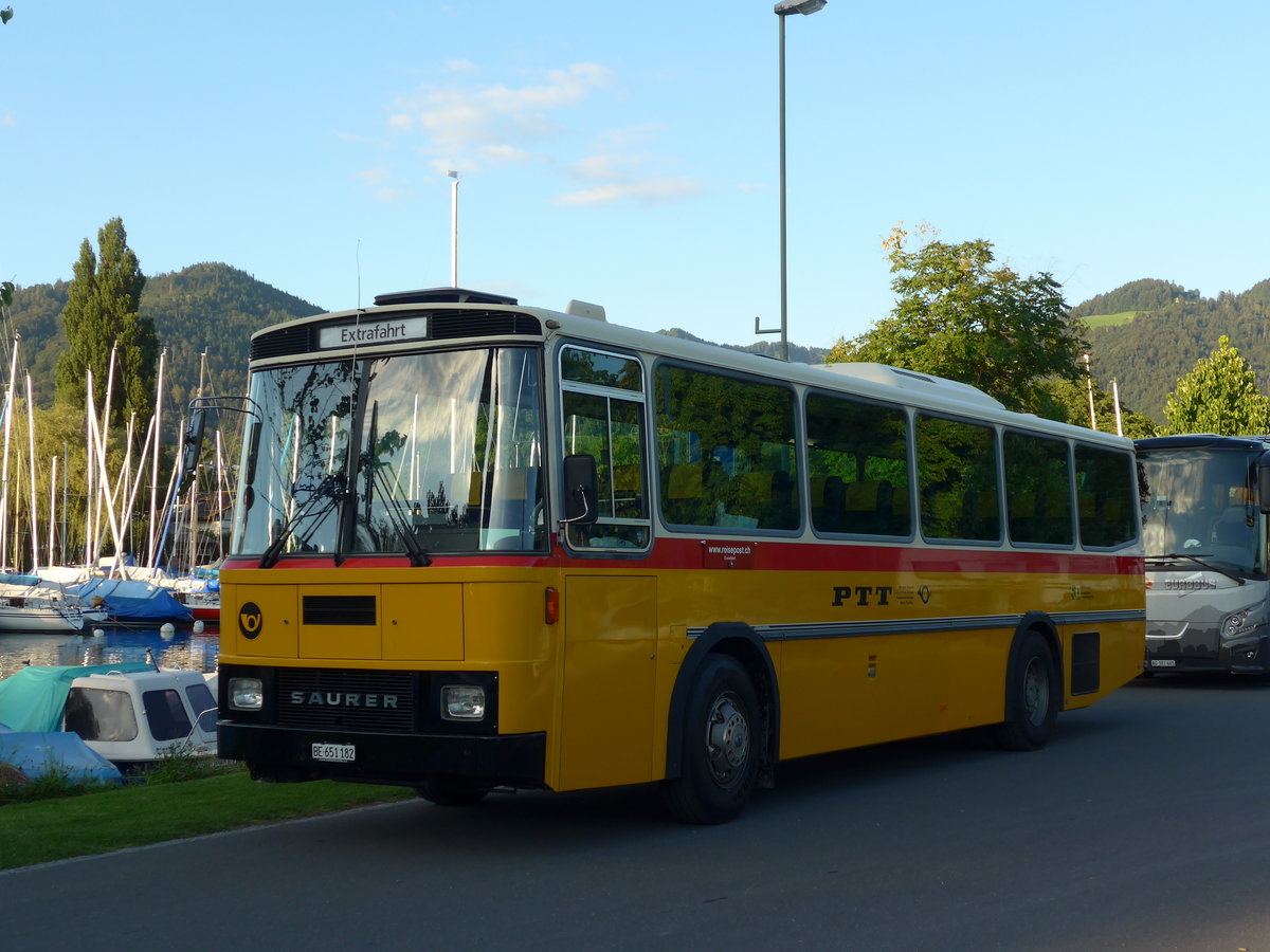 (173'891) - Bernair, Mnsingen - BE 651'182 - Saurer/Tscher (ex Schebath, Lauerz; ex Albin, Fllanden; ex Heim, Flums) am 13. August 2016 in Thun, Strandbad