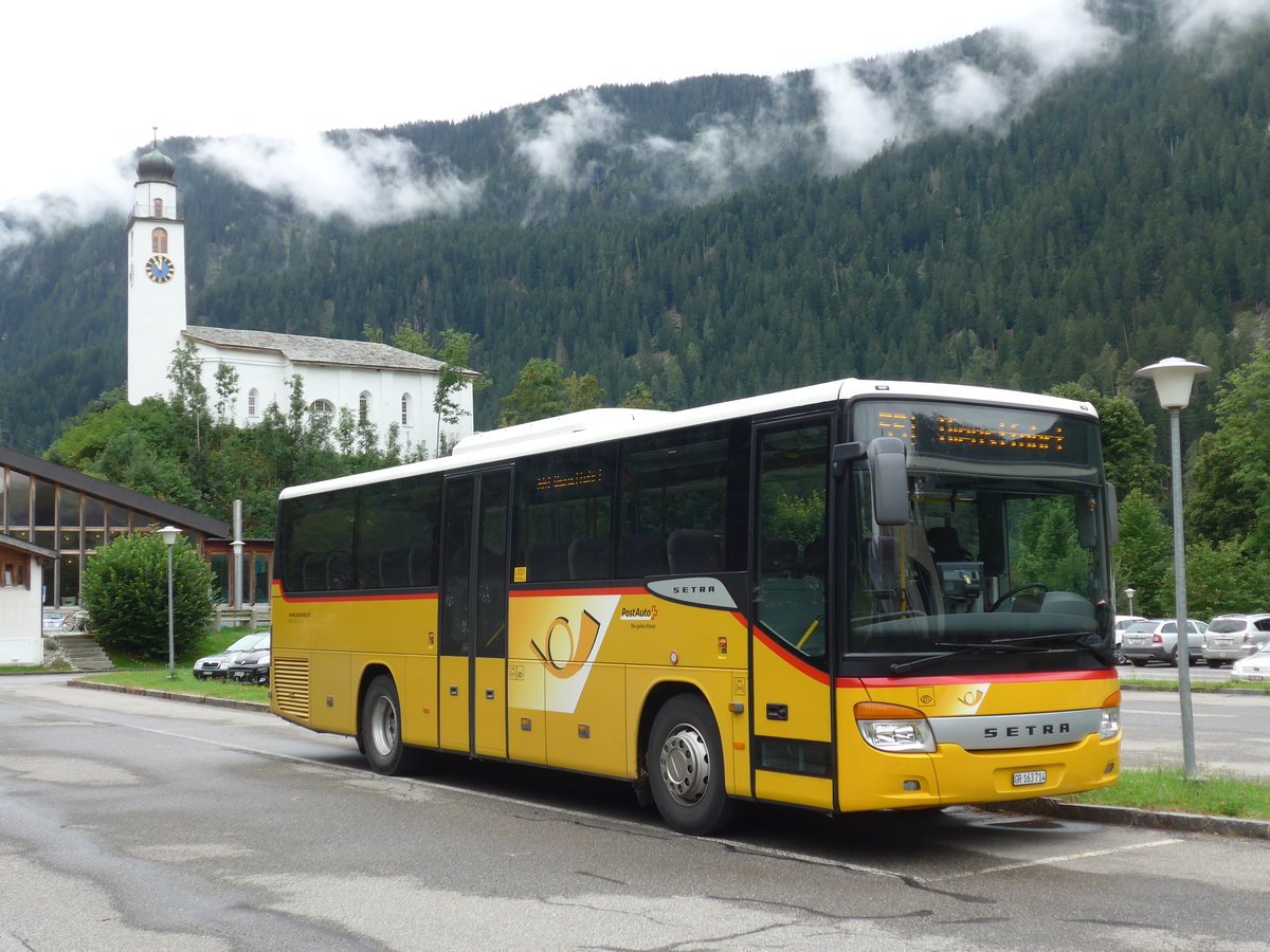 (174'154) - Mark, Andeer - GR 163'714 - Setra (ex GR 8809) am 21. August 2016 in Andeer, Parkplatz