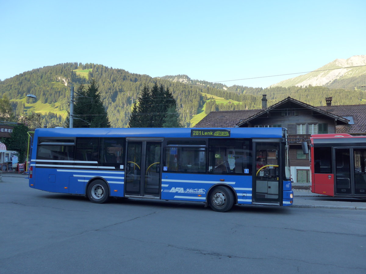 (174'296) - AFA Adelboden - Nr. 56/BE 611'030 - MAN/Gppel am 27. August 2016 beim Bahnhof Lenk