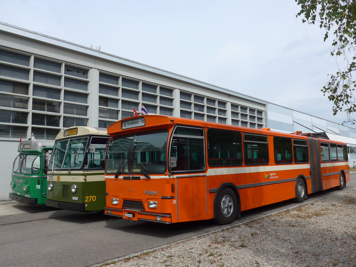 (174'536) - ZVB Zug (RWB) - Nr. 35/SZ 200'067 - FBW/Hess am 4. September 2016 in Aarberg, Halle TVB