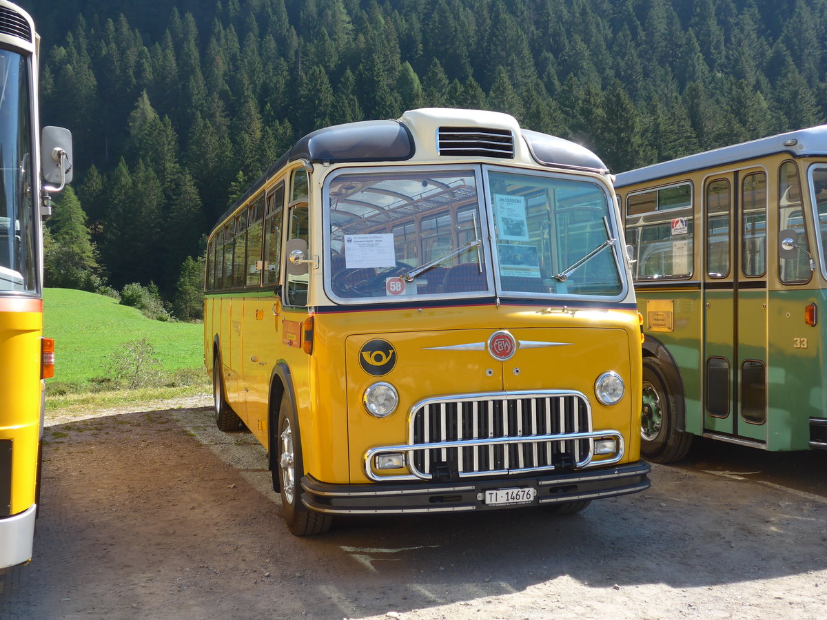 (174'682) - Barenco, Faido - TI 14'676 - FBW/Gangloff (ex Steiner, Bern; ex P 24'048; ex P 21'548) am 10. September 2016 in Campo, Saurertreffen