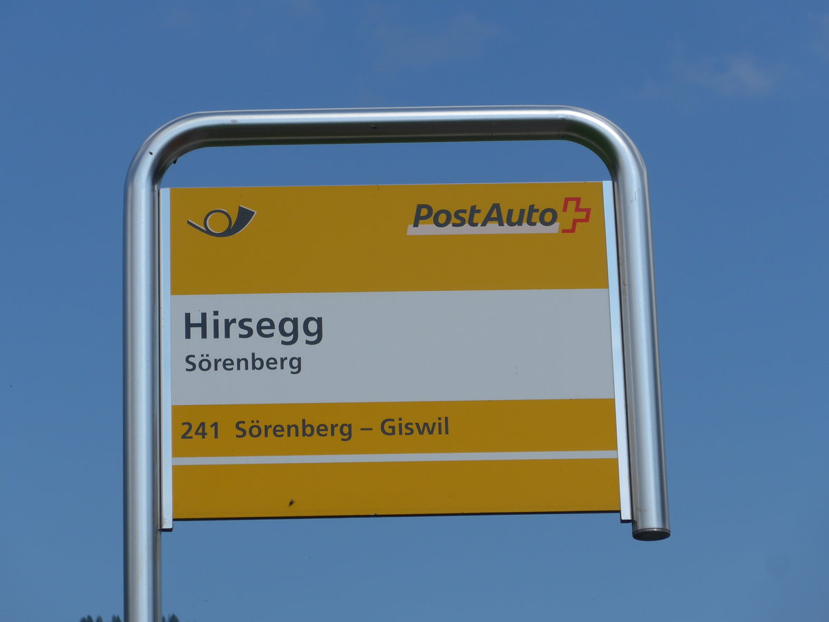 (174'866) - PostAuto-Haltestelle - S�renberg, Hirsegg - am 11. September 2016