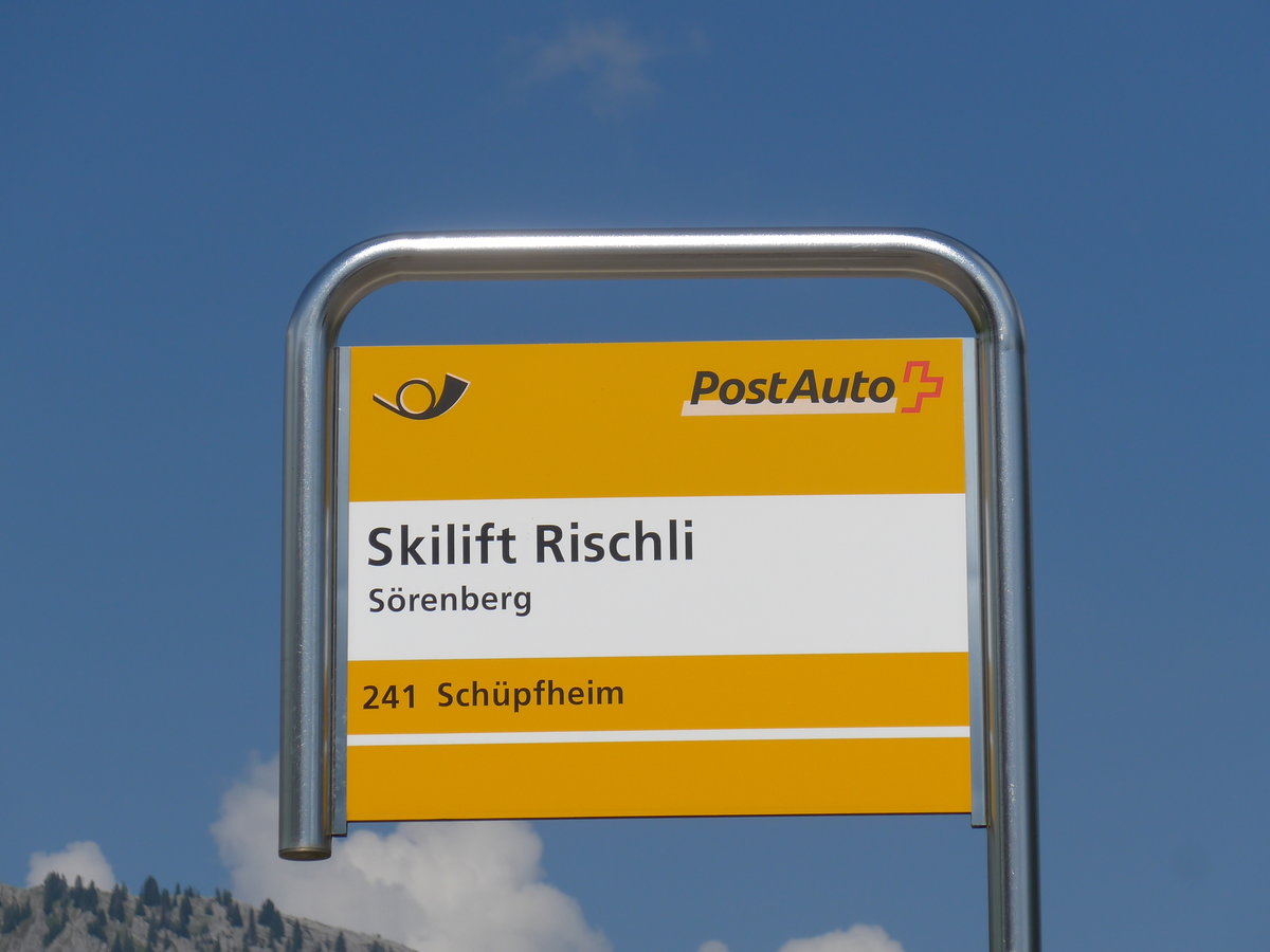 (174'894) - PostAuto-Haltestelle - S�renberg, Skilift Rischli - am 11. September 2016