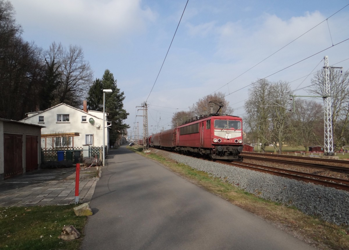 1749 Tage warten hatte heute am 08.03.14 ein Ende! 155 214 bespannte den Frankenwaldumleiter. Hier zusehen in Gößnitz. 