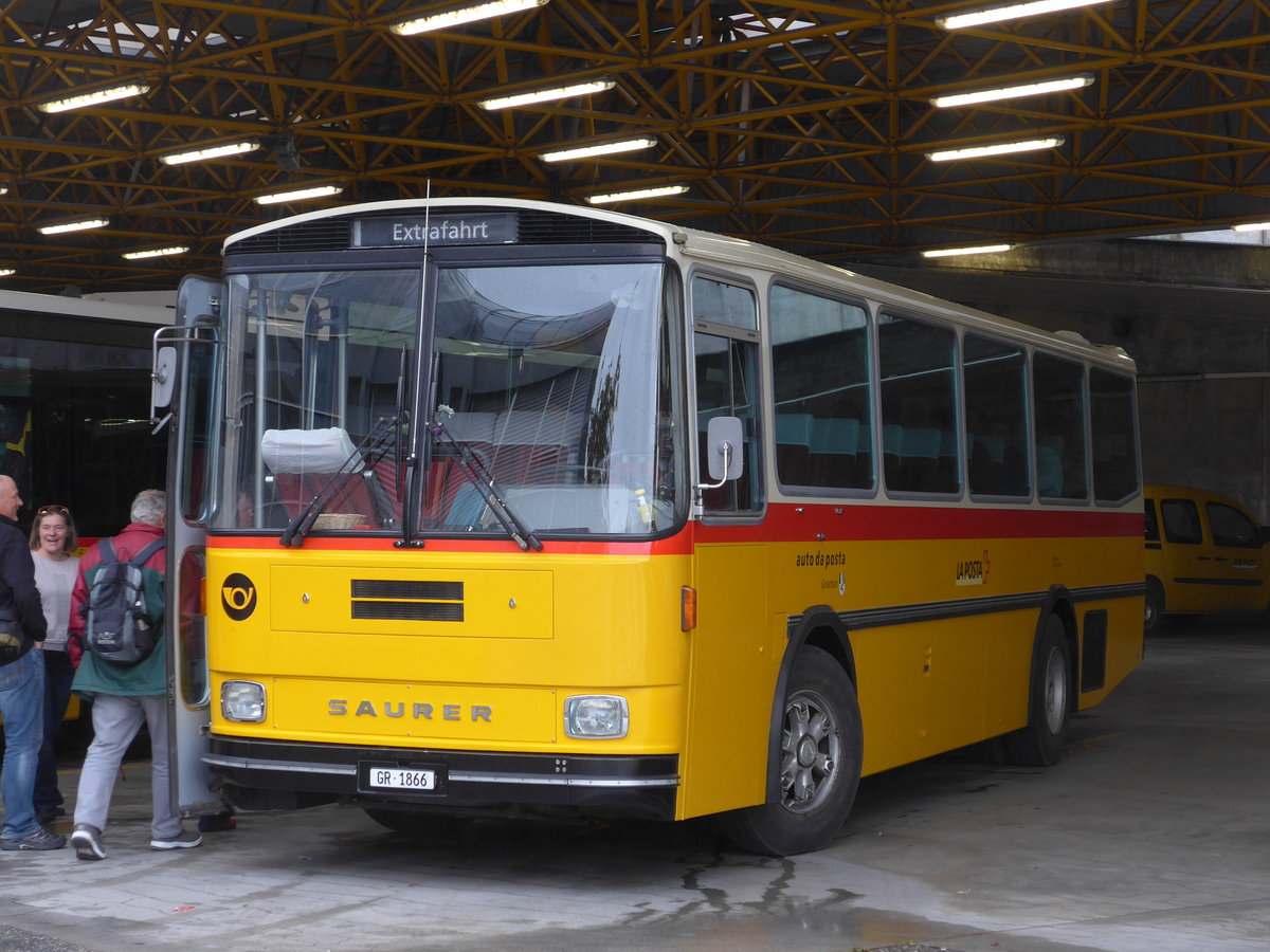 (174'939) - Mark, Andeer - GR 1866 - Saurer/R&J (ex PostAuto Graubnden; ex P 24'350) am 18. September 2016 in Thusis, Postautostation