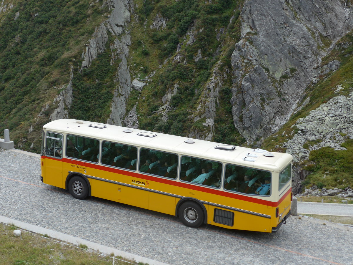 (174'999) - Mark, Andeer - GR 1866 - Saurer/R&J (ex PostAuto Graubnden; ex P 24'350) am 18. September 2016 am Gotthard, Alte Tremolastrasse