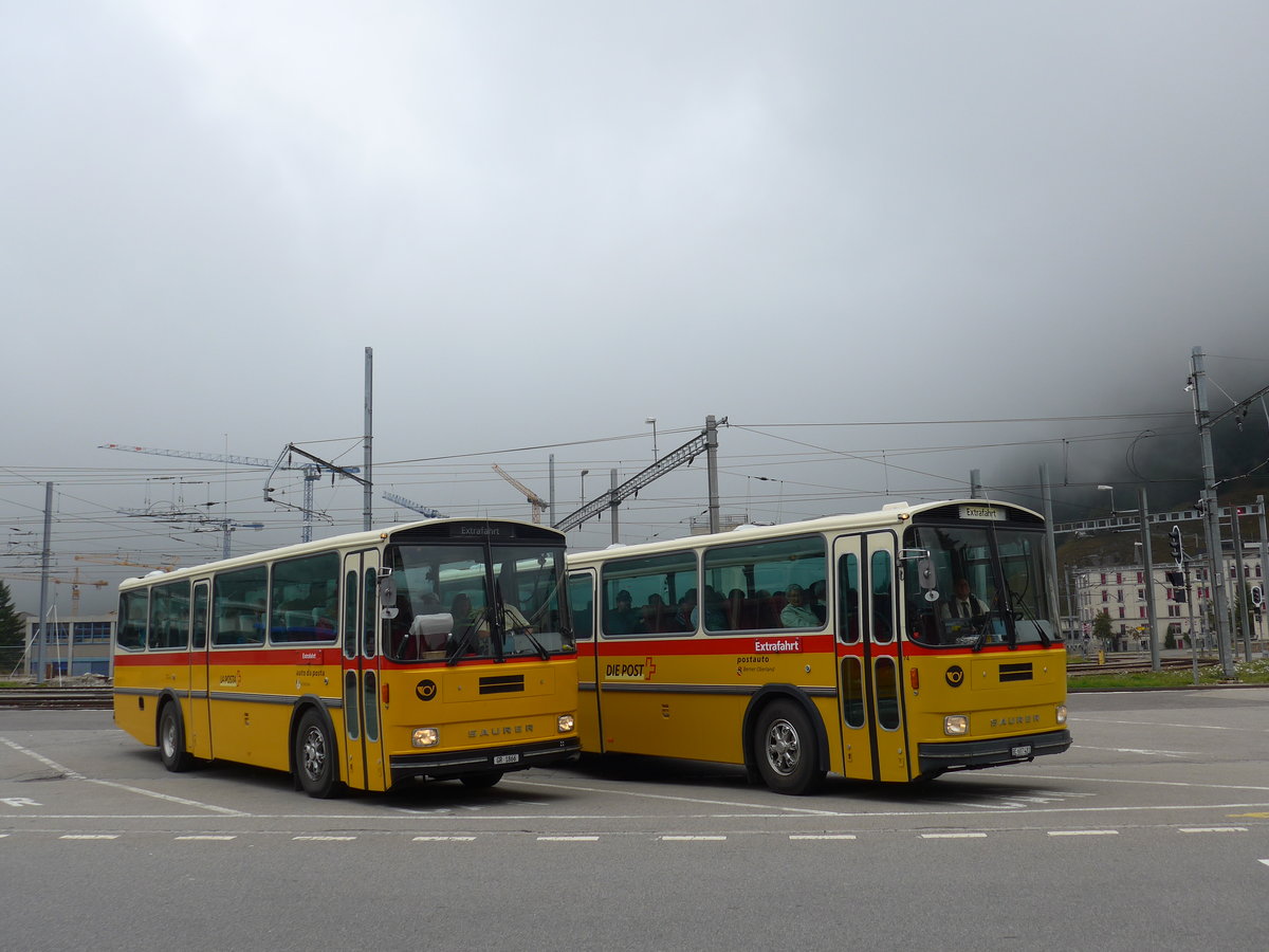 (175'030) - Mark, Andeer - GR 1866 - Saurer/R&J (ex PostAuto Graubnden; ex P 24'350) am 18. September 2016 beim Bahnhof Andermatt