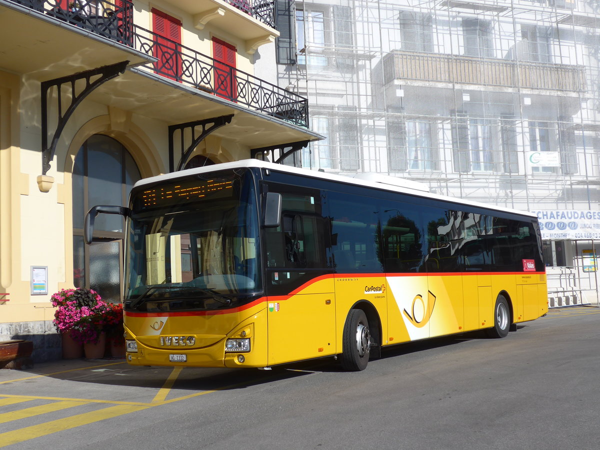 (175'075) - TPC Aigle - VD 1332 - Iveco am 24. September 2016 beim Bahnhof Leysin-Feydey