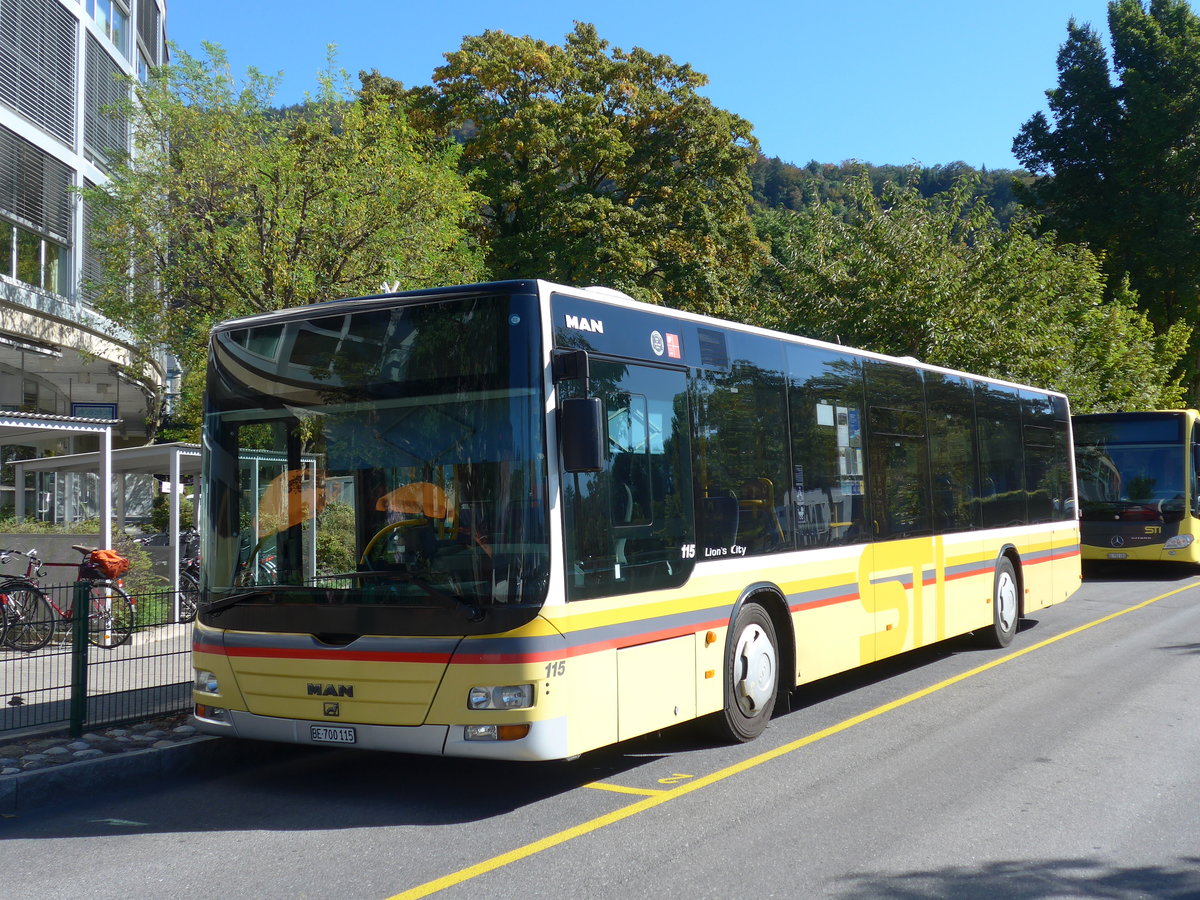 (175'272) - STI Thun - Nr. 115/BE 700'115 - MAN am 30. September 2016 bei der Schifflndte Thun