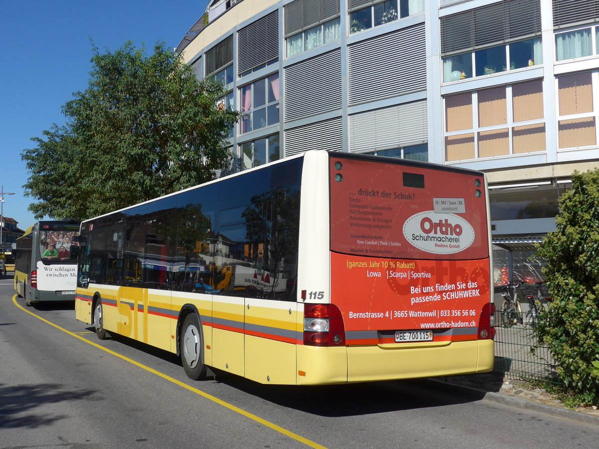 (175'274) - STI Thun - Nr. 115/BE 700'115 - MAN am 30. September 2016 bei der Schifflndte Thun