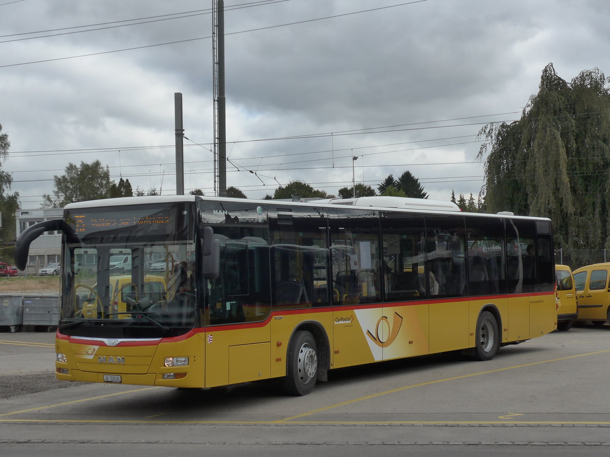 (175'476) - CarPostal Ouest - Nr. 61/JU 52'036 - MAN am 7. Oktober 2016 beim Bahnhof Porrentruy