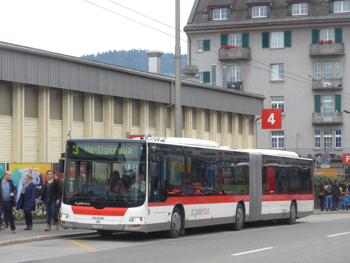 (175'628) - St. Gallerbus, St. Gallen - Nr. 282/SG 198'282 - MAN am 15. Oktober 2016 in St. Gallen, OLMA