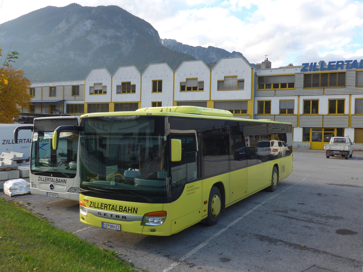 (176'093) - ZVB Jenbach - SZ 964 EJ - Setra am 20. Oktober 2016 in Jenbach, Garage