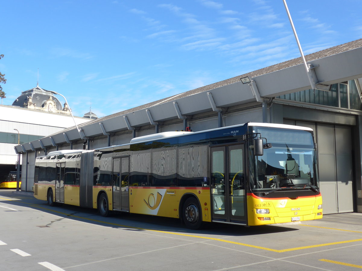 (176'238) - PostAuto Bern - Nr. 663/BE 610'550 - MAN am 22. Oktober 2016 in Bern Postautostation