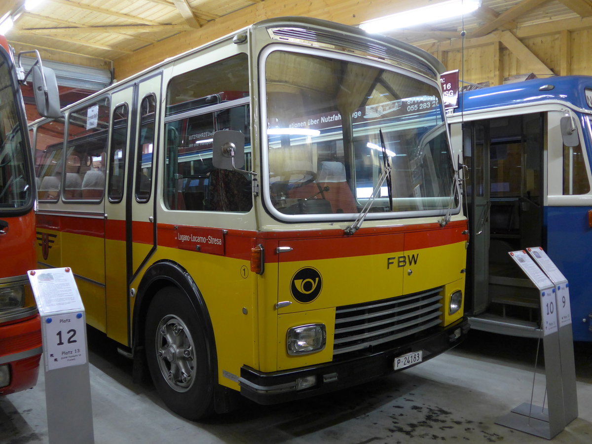 (176'303) - Biegger, Uster - Nr. 1/'P 24'183' - FBW/FHS (ex P 24'183) am 23. Oktober 2016 in Ziegelbrcke, Museum (Teilaufnahme)