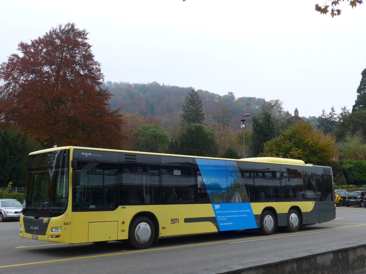 (176'436) - STI Thun - Nr. 147/BE 801'147 - MAN am 31. Oktober 2016 bei der Schifflndte Thun