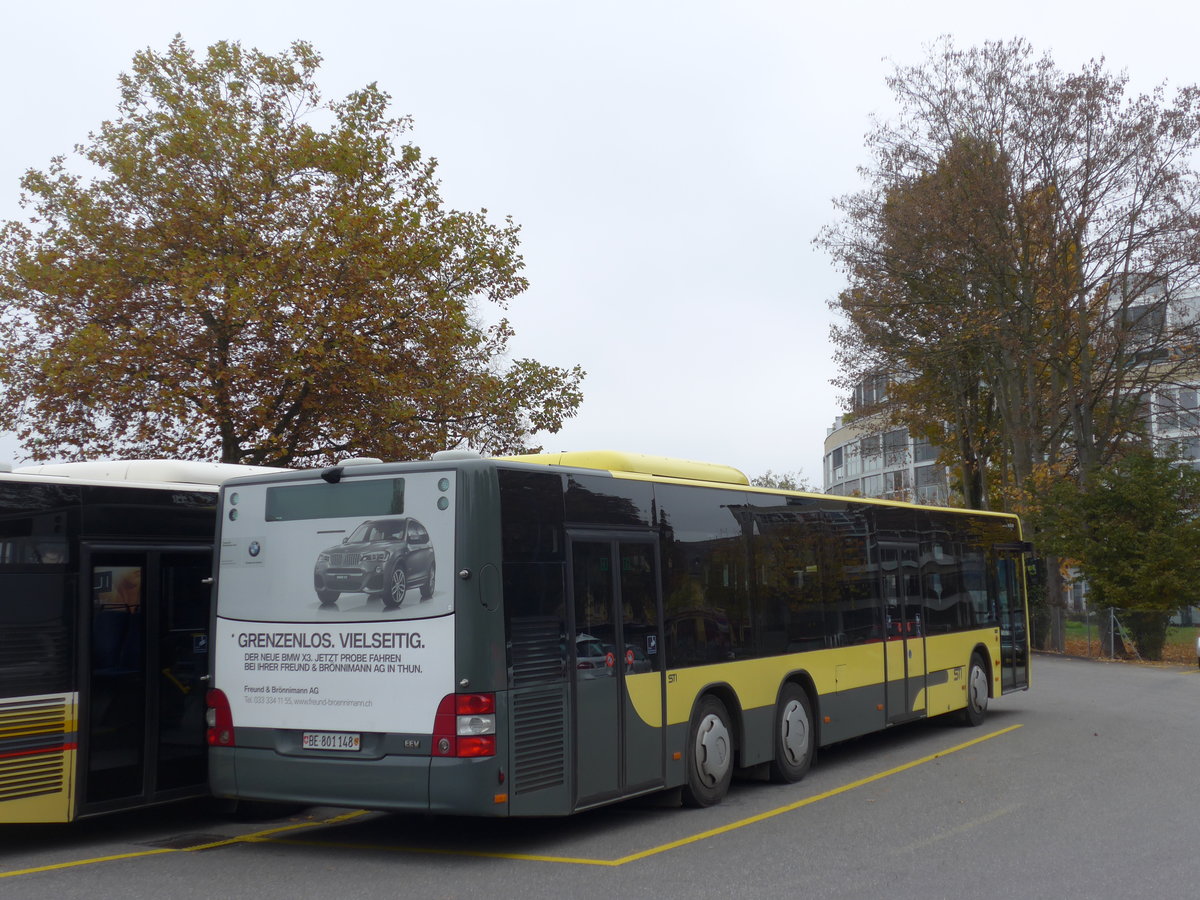 (176'438) - STI Thun - Nr. 148/BE 801'148 - MAN am 31. Oktober 2016 bei der Schifflndte Thun