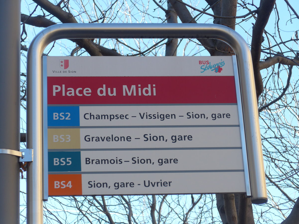 (176'596) - BUS-S�dunois-Haltestelle - Sion, Place du Midi - am 12. November 2016