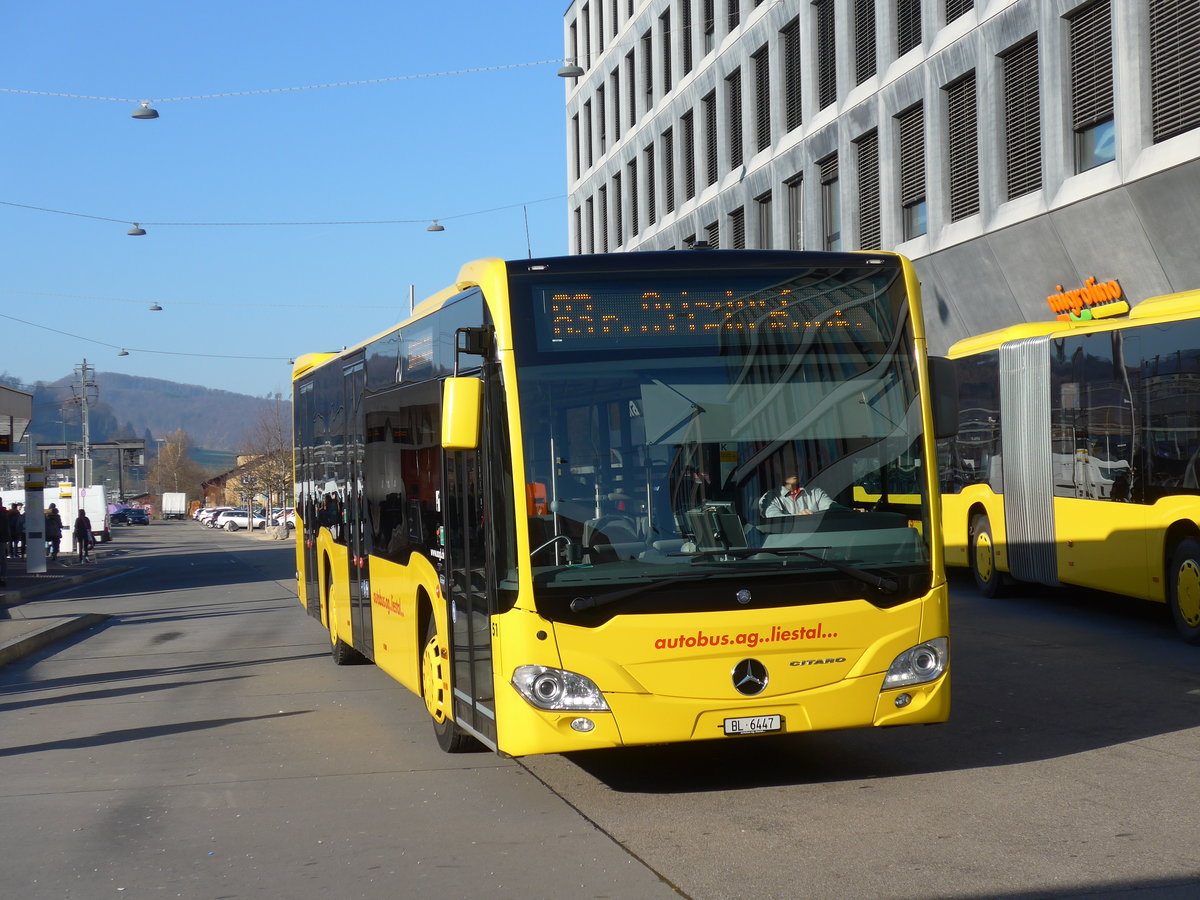 (176'887) - AAGL Liestal - Nr. 51/BL 6447 - Mercedes am 5. Dezember 2016 beim Bahnhof Liestal