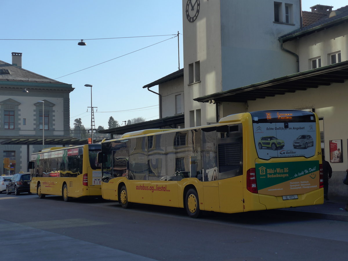 (176'899) - AAGL Liestal - Nr. 54/BL 6271 - Mercedes am 5. Dezember 2016 beim Bahnhof Liestal