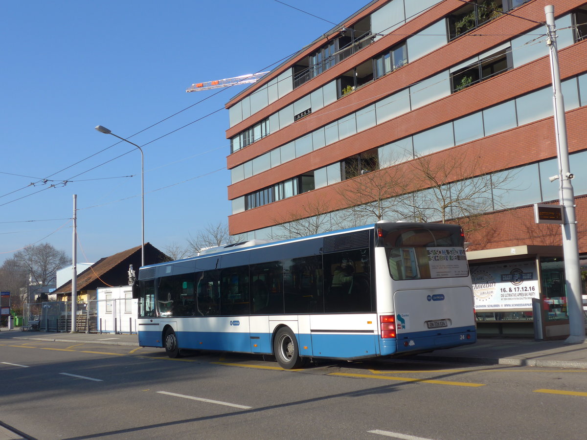(176'937) - Limmat Bus, Dietikon - Nr. 24/ZH 726'124 - Neoplan am 6. Dezember 2016 in Schlieren, Zentrum/Bahnhof
