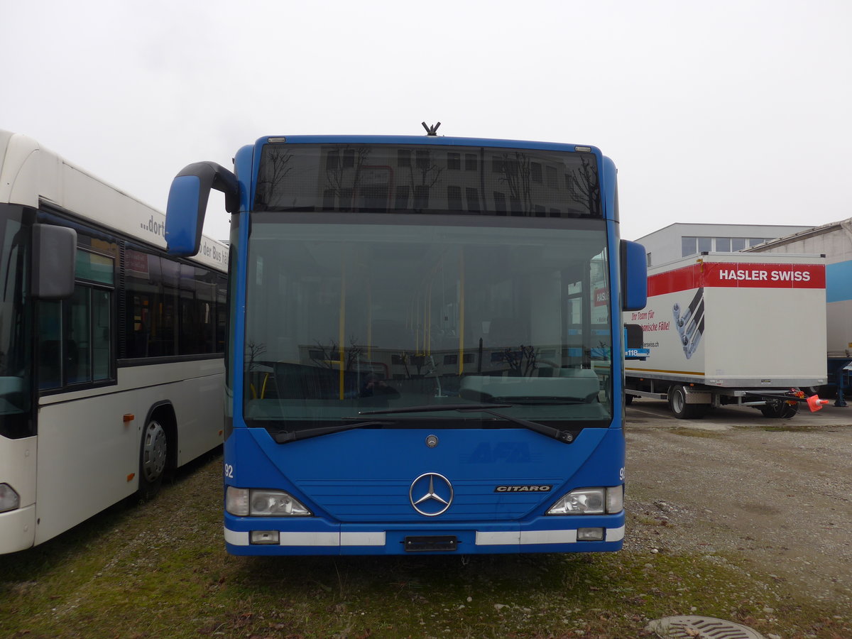 (177'008) - AFA Adelboden - Nr. 92 - Mercedes (ex Nr. 4) am 7. Dezember 2016 in Frauenfeld, Langdorfstrasse