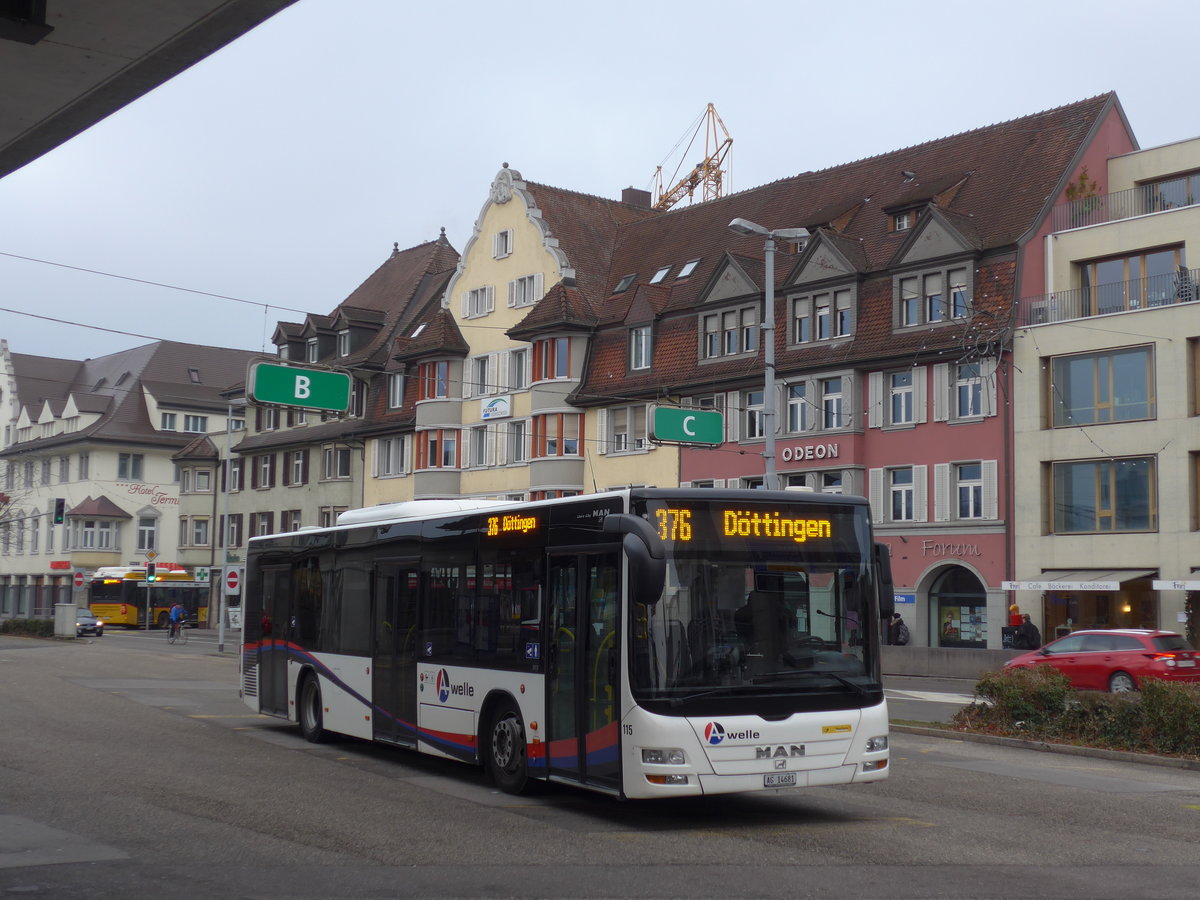 (177'281) - Voegtlin-Meyer, Brugg - Nr. 115/AG 14'681 - MAN am 24. Dezember 2016 beim Bahnhof Brugg