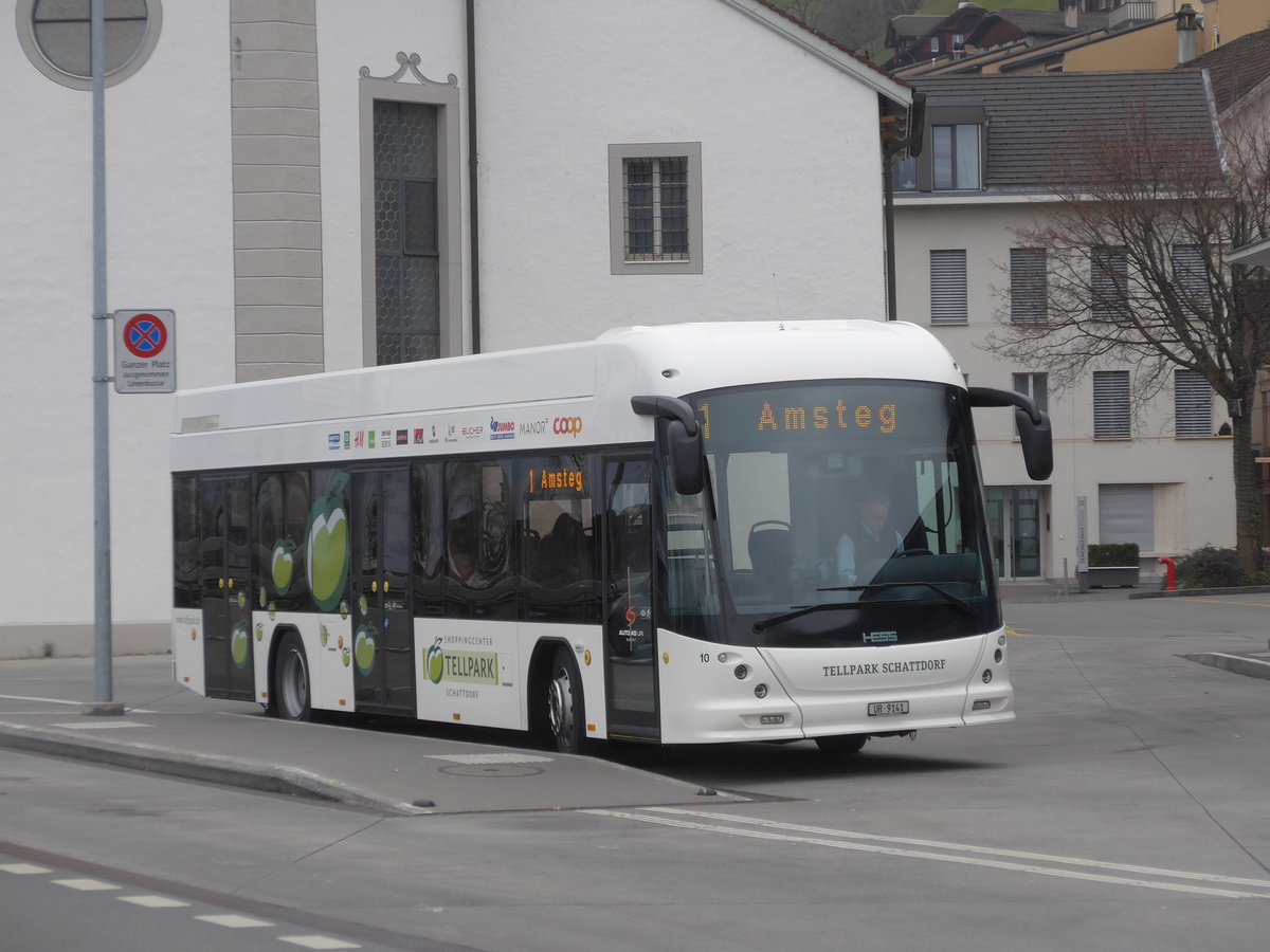 (177'471) - AAGU Altdorf - Nr. 10/UR 9141 - Hess am 30. Dezember 2016 in Flelen, Hauptplatz