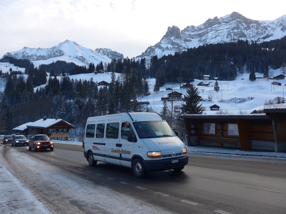 (177'680) - Kander-Reisen, Frutigen - Nr. 15/BE 561'221 - Renault am 7. Januar 2017 in Adelboden, Oey