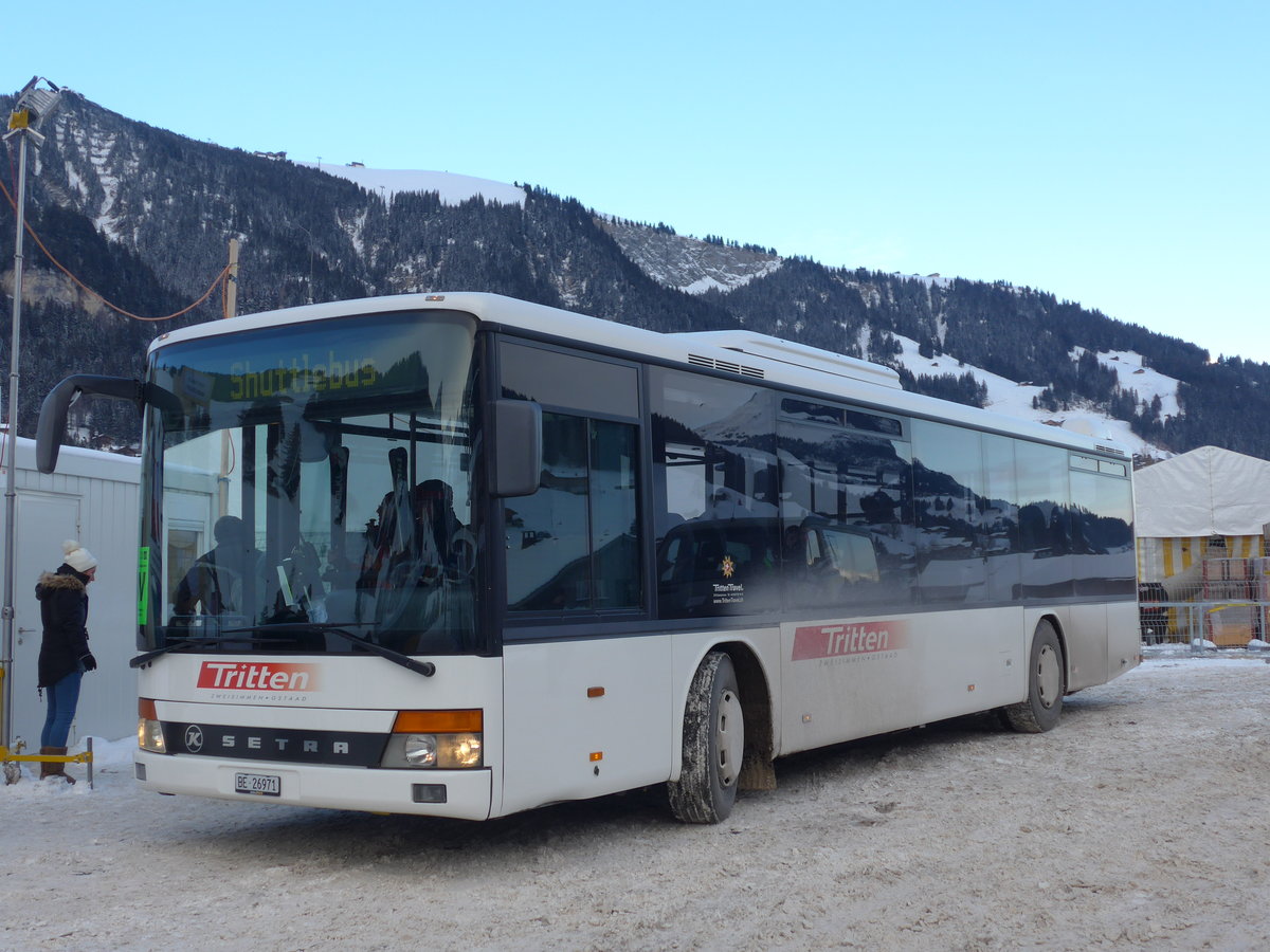 (177'800) - Tritten, Zweisimmen - Nr. 52/BE 26'971 - Setra (ex Interbus, Yverdon Nr. 52; ex AAGL Liestal Nr. 63) am 7. Januar 2017 in Adelboden, Weltcup