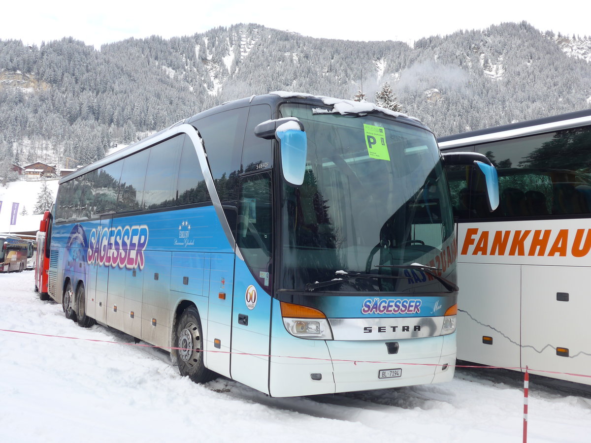 (177'942) - Sgesser, Wintersingen - Nr. 3/BL 7194 - Setra am 8. Januar 2017 in Adelboden, ASB