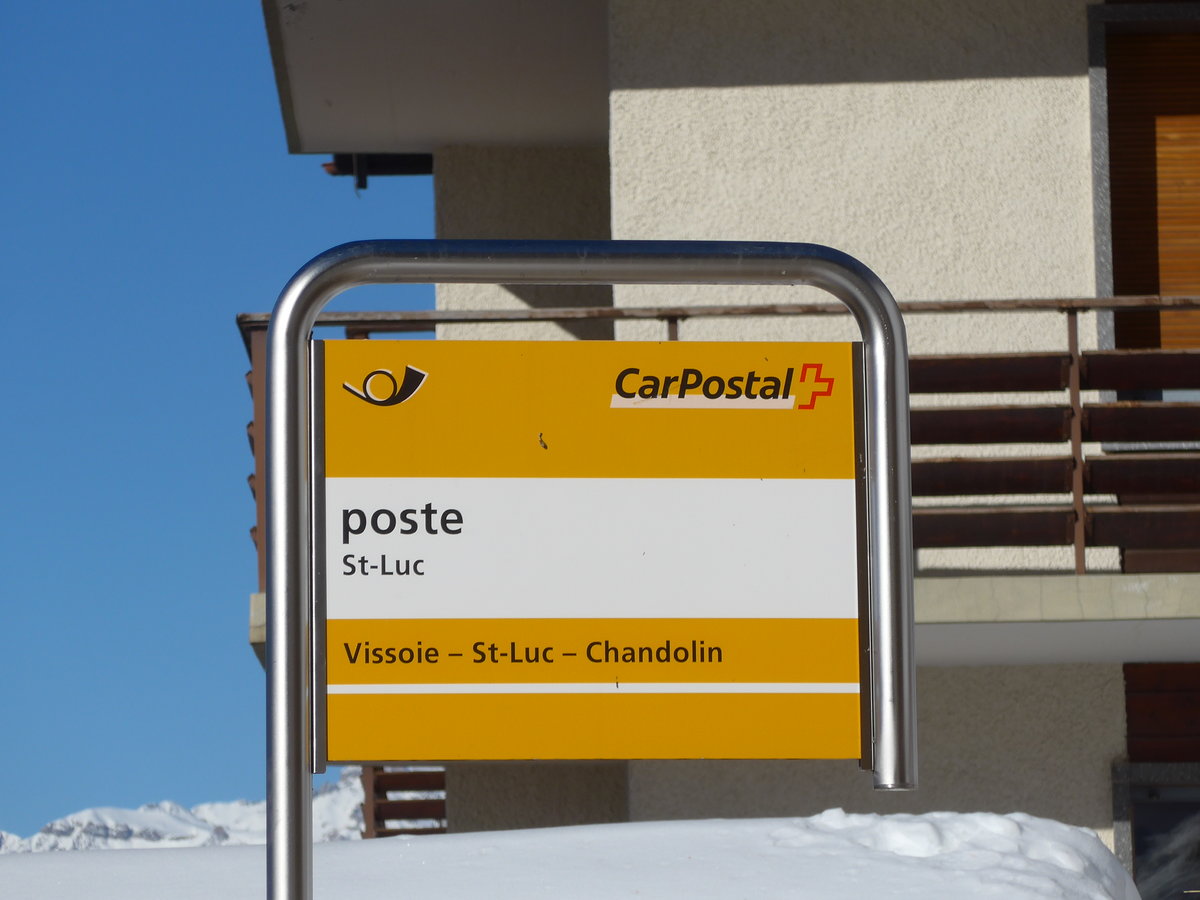 (178'108) - PostAuto-Haltestelle - St-Luc, poste - am 21. Januar 2017