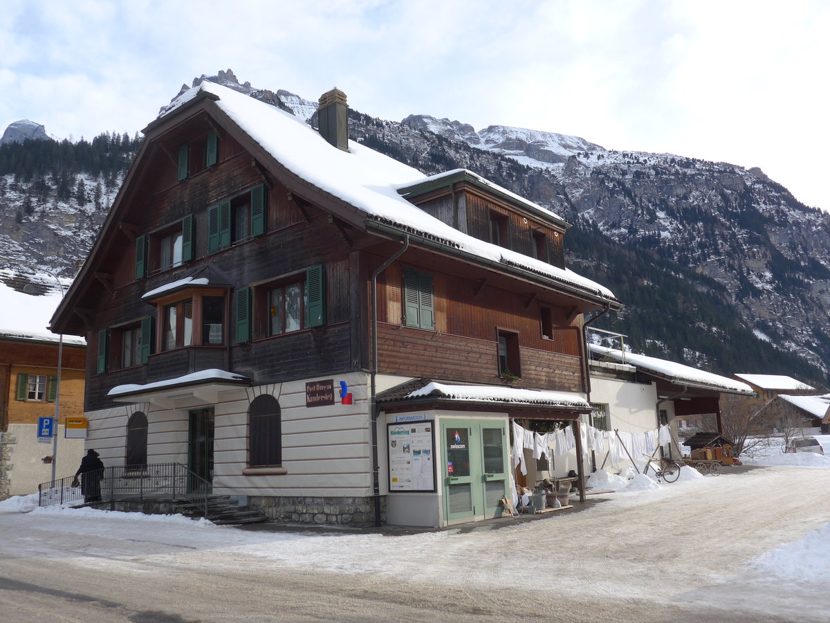 (178'203) - Die Post in Kandersteg am 28. Januar 2017 als  Post-Bureau  an der Belle Epoque
