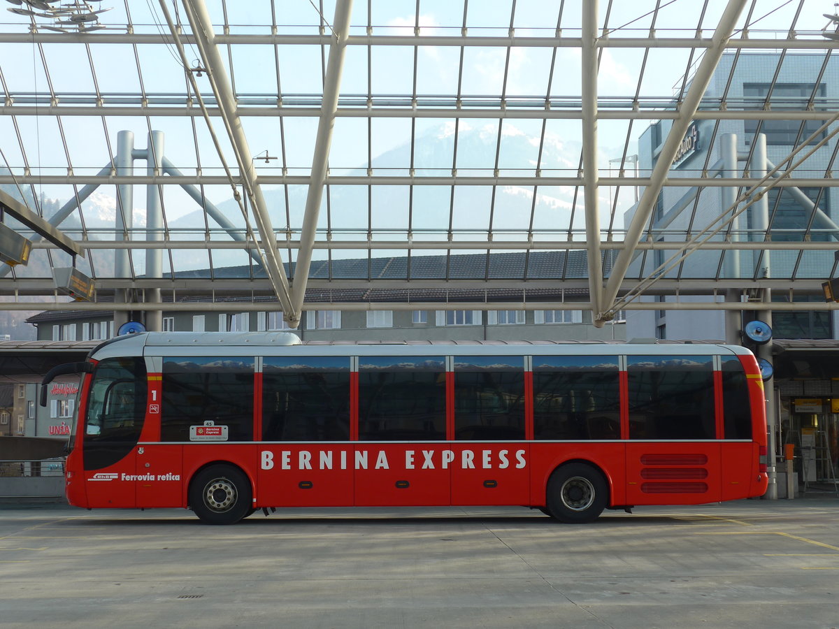 (178'427) - PostAuto Graubnden - GR 162'994 - MAN (ex GR 162'972) am 9. Februar 2017 in Chur, Postautostation