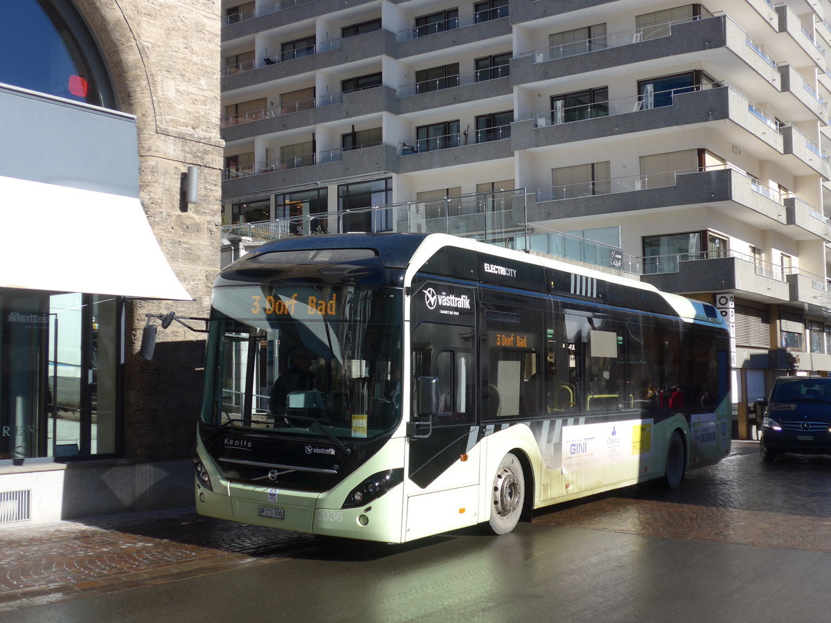 (178'538) - Aus Schweden: Keolis, Gteborg - Nr. 2036/GR 174'508 - Volvo am 18. Februar 2017 in St. Moritz, Klinik Gut (Einsatz Chrisma)