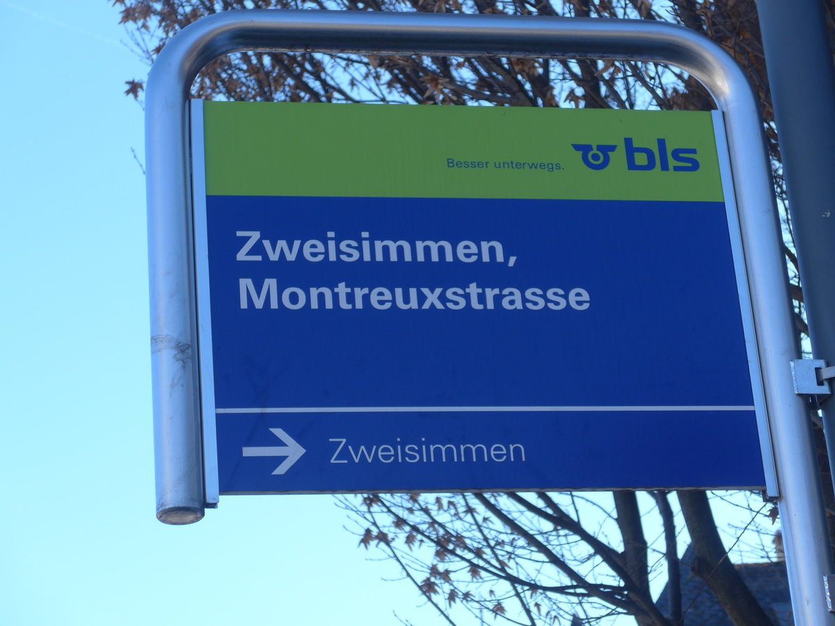 (178'661) - bls-Haltestelle - Zweisimmen, Montreuxstrasse - am 19. Februar 2017