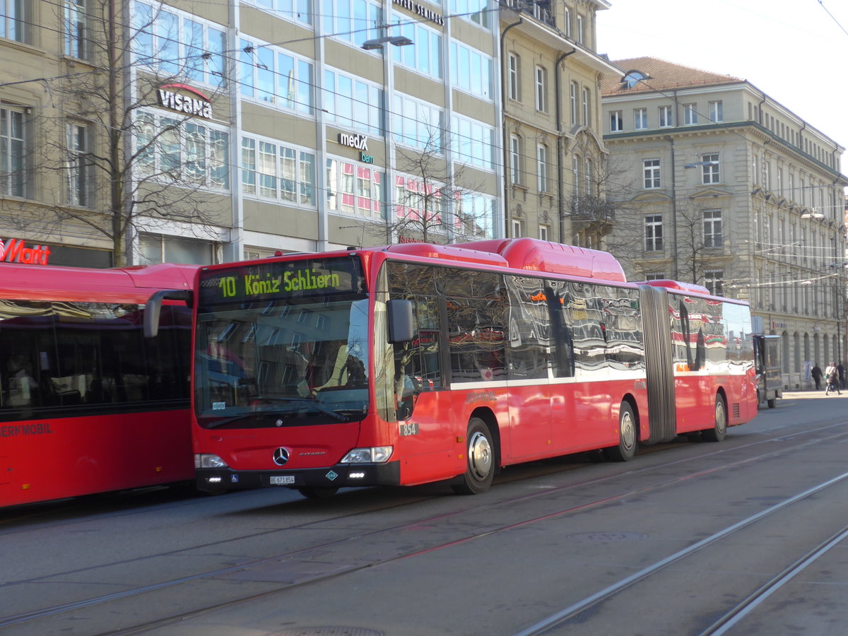 (178'683) - Bernmobil, Bern - Nr. 854/BE 671'854 - Mercedes am 20. Februar 2017 beim Bahnhof Bern