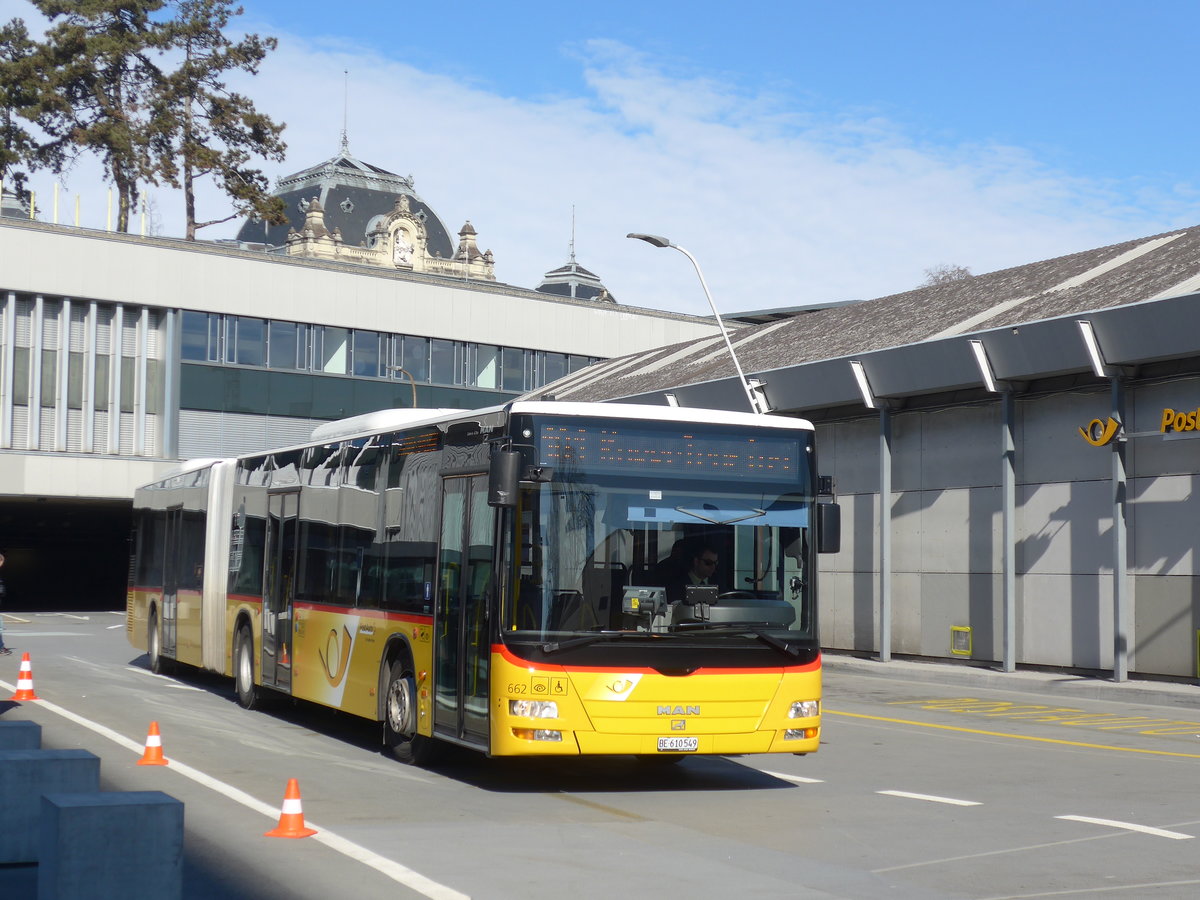 (178'712) - PostAuto Bern - Nr. 662/BE 610'549 - MAN am 20. Februar 2017 in Bern, Postautostation