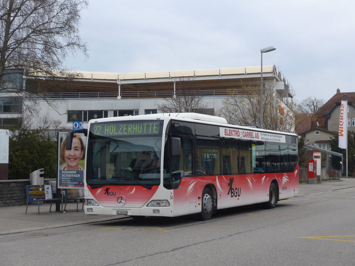 (178'780) - BGU Grenchen - Nr. 14/SO 104'010 - Mercedes am 4. Mrz 2017 beim Bahnhof Grenchen Sd