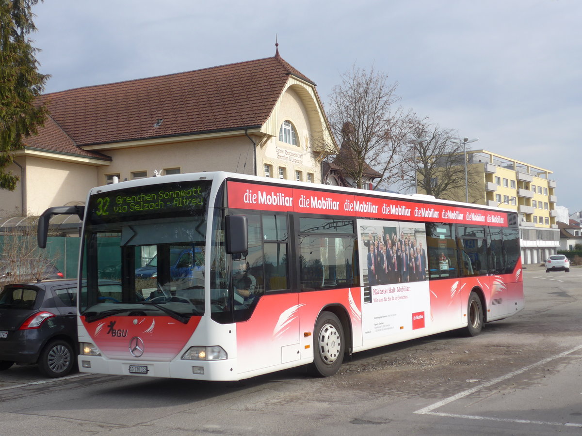 (178'788) - BGU Grenchen - Nr. 20/SO 130'022 - Mercedes am 4. Mrz 2017 beim Bahnhof Grenchen Sd