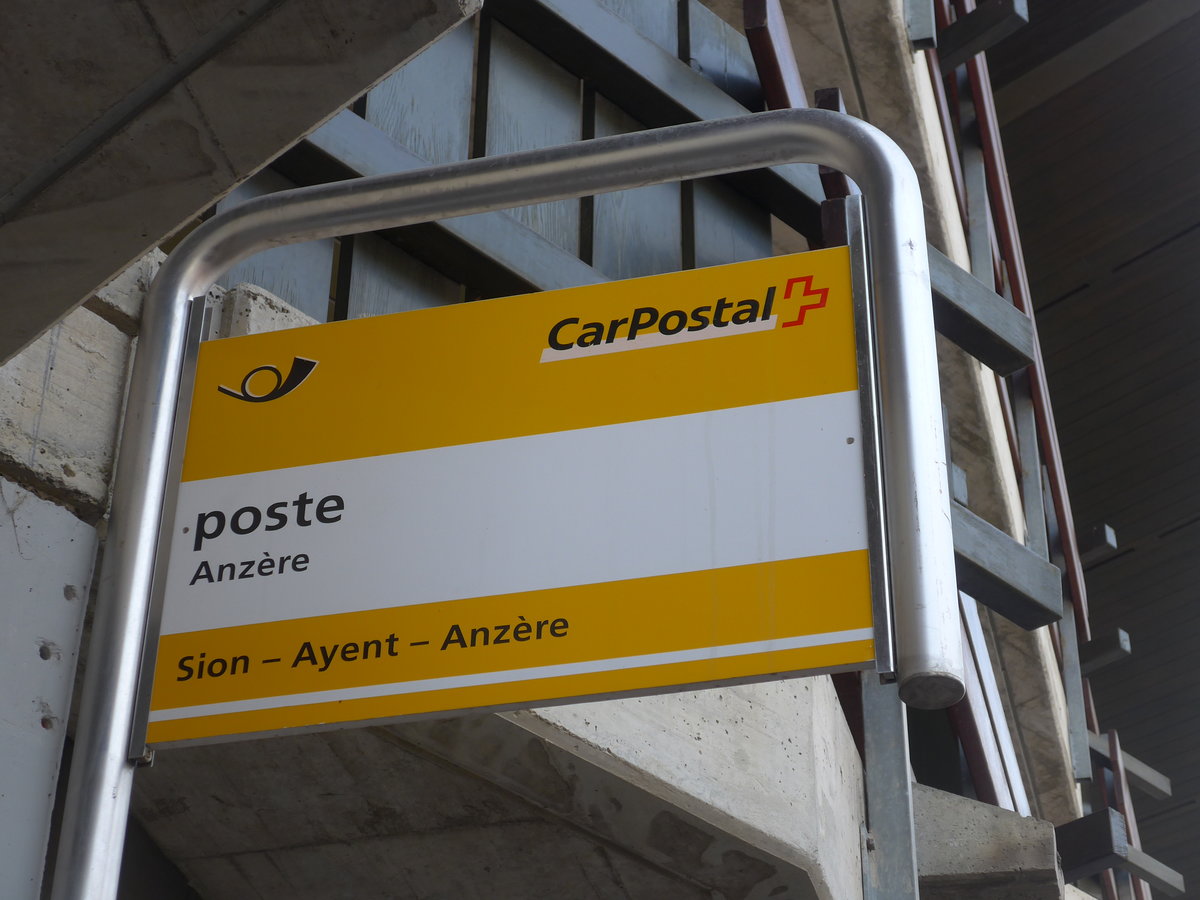 (178'959) - PostAuto-Haltestelle - Anz�re, poste - am 12. M�rz 2017
